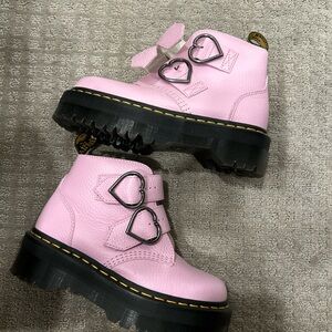 Pink heart buckle dr martens